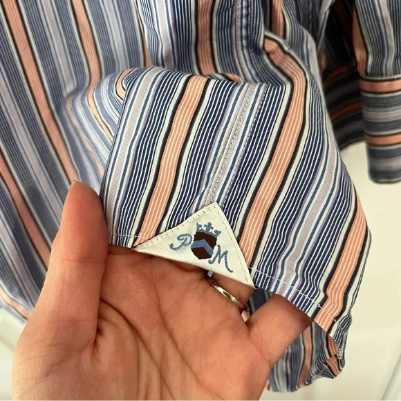 Peter Millar Men's Size Large Blue Long Sleeve Button Up Plaid Shirt 100% Cotton - Picture 2 of 5